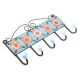 Turquoise Peach Flower Tiles Hooks